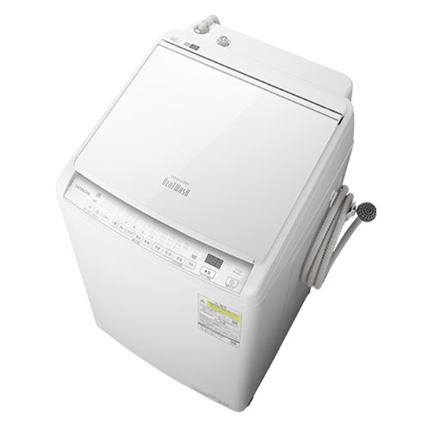設置無料 タテ型 洗濯機 全自動洗濯機 日立 洗濯乾燥機 ビートウォッシュ ホワイト BW-DV80J-W