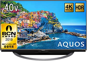 【ポイントアップ中！】【中古】シャープ 40V型 液晶 テレビ AQUOS 4T-C40AJ1 4K Android TV 回転式スタンド 2018年モデル