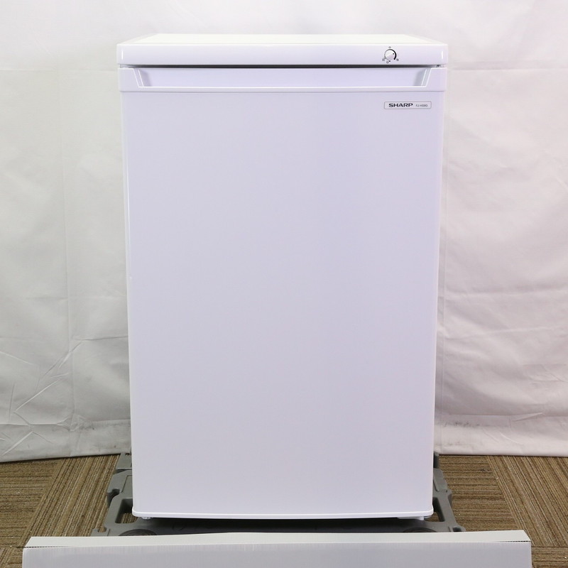 【中古】SHARP(シャープ) 〔展示品〕 冷凍庫 86L 直冷式 ホワイト系 FJ-HS9G-W ［1ドア ／右開きタイプ ／86L］ 【348-ud】