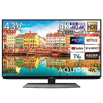 【中古】シャープ 43V型 液晶 テレビ AQUOS 4T-C43CL1 4K チューナー内蔵 Android TV Medalist S1 搭載 2020年モデル