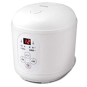 【中古】アイリスオーヤマ 炊飯器 小型 0.5合~1.5合 一人暮らし ひとり暮らし用 1人 無洗米 白米 早炊き 麦飯 RC-MF15-W ホワイト