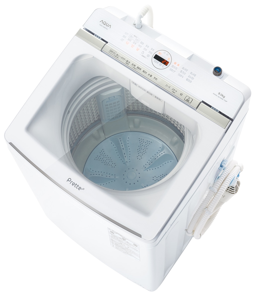 【納期約3週間】【配送設置商品】AQW-VA9P-W AQUA アクア 9.0kg 全自動洗濯機 ホワイト Prette AQWVA9PW「縦型」